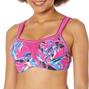 Panache Sport Hot Pink Abstract Orchid Patterned Sports Bra